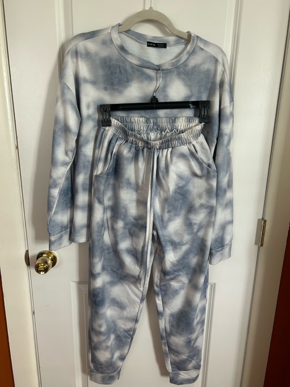 Womens set Jogger Pants - Light Blue & Gray